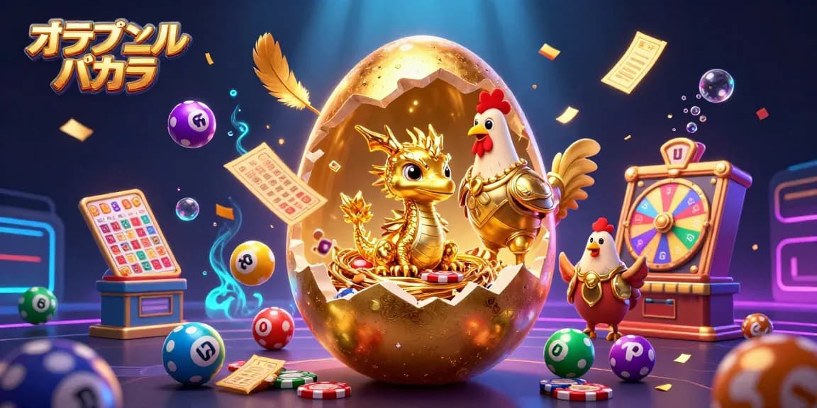 オンラインバカラで黄金のドラゴンがポーカーチップの巣の上に座っているシーン。