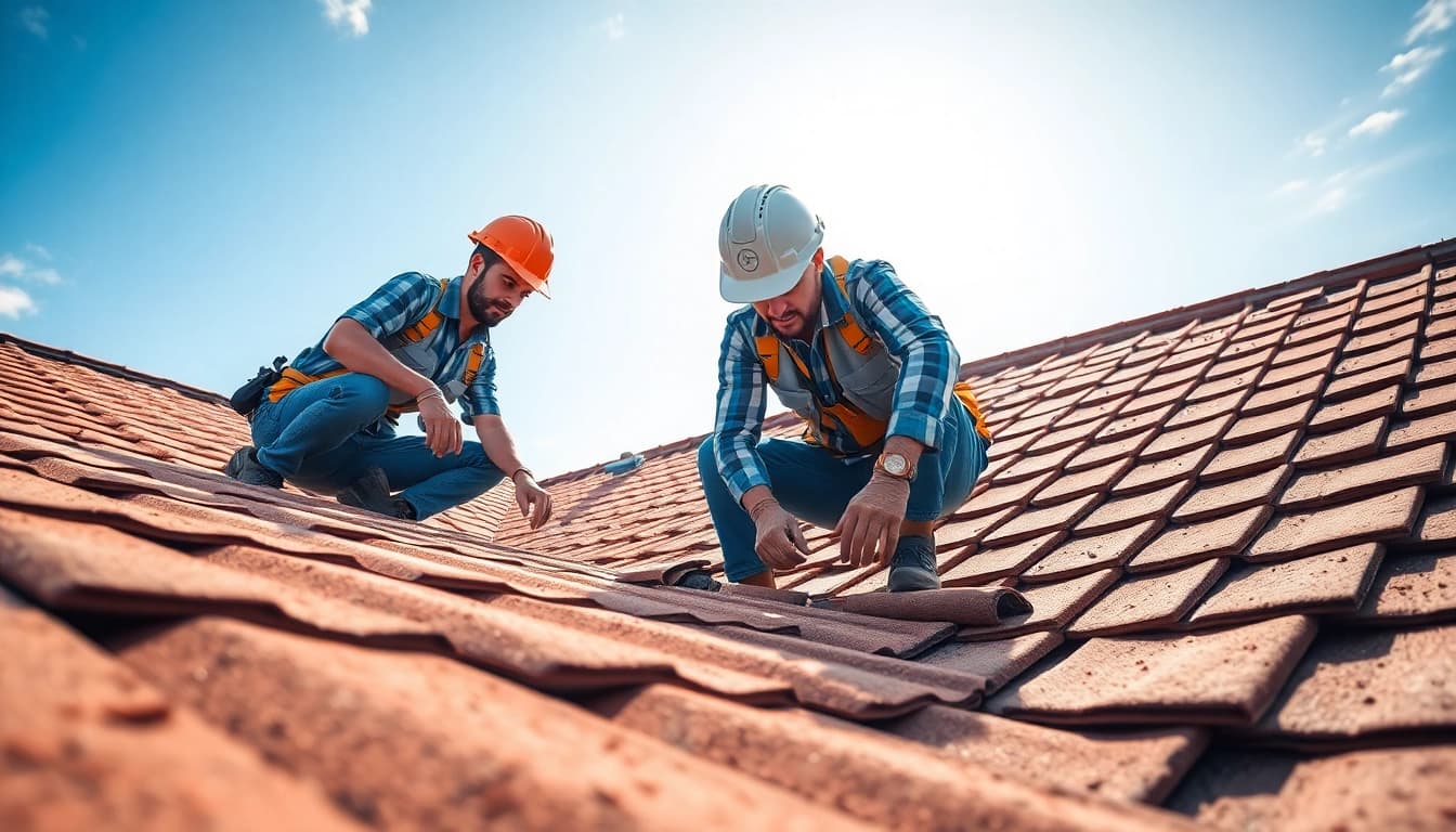 roofing apprenticeship showcasing apprentices collaborating on a roof installation.