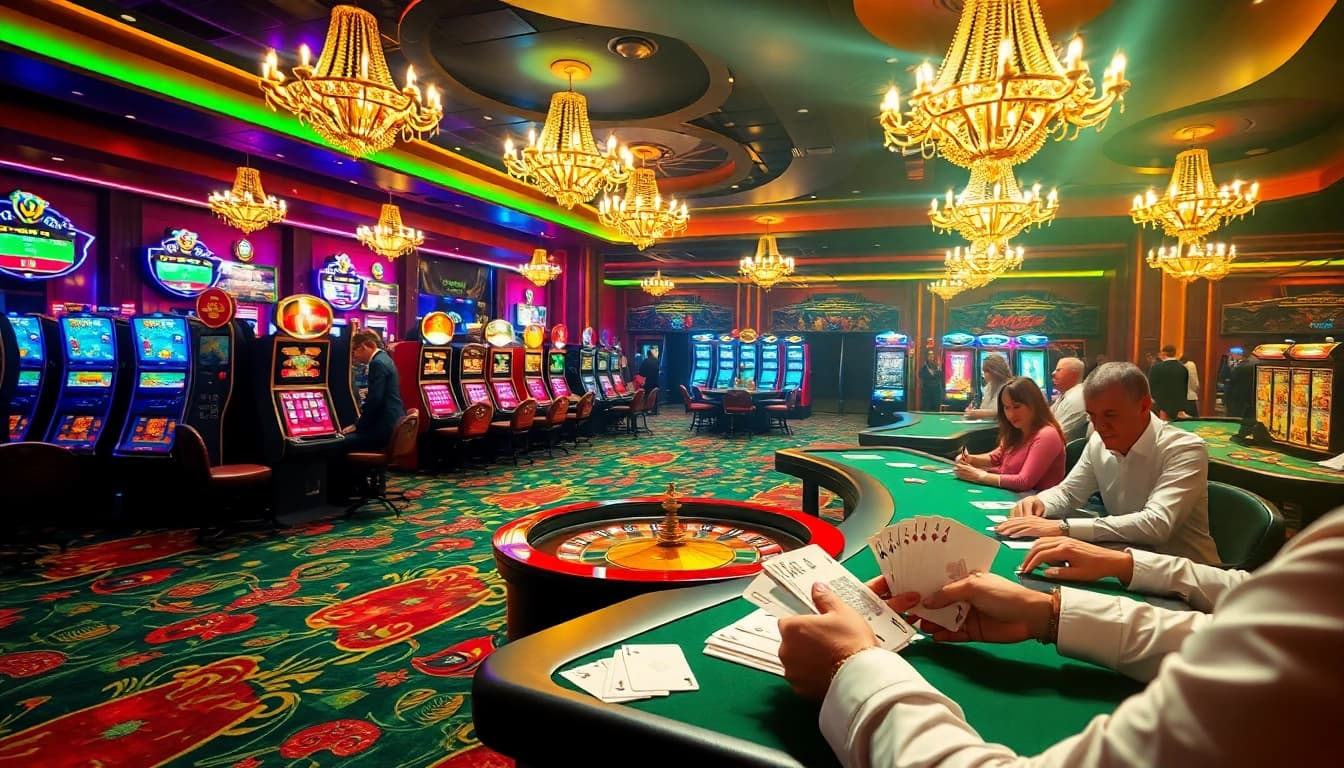 Découvrez l'ambiance palpitante du meilleur casino en ligne 2026 avec des tables de jeux vibrantes et des joueurs enthousiastes.
