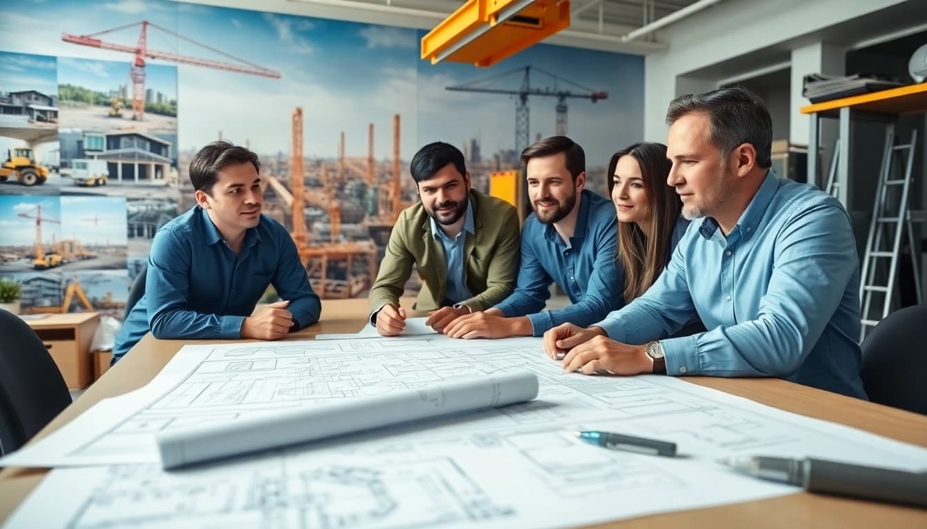 Enhancing construction advocacy through collaborative planning in a professional workspace.