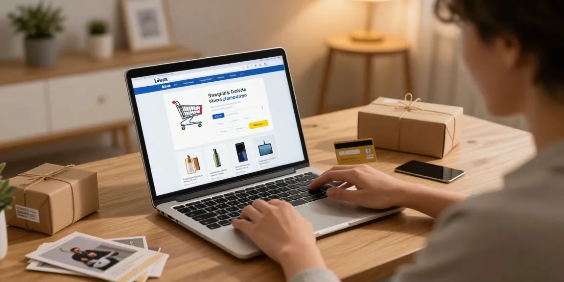 Currency exchange rates live in action during online shopping, showcasing best deals on an e-commerce platform.