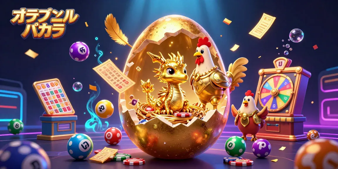 オンラインバカラで黄金のドラゴンがポーカーチップの巣の上に座っているシーン。