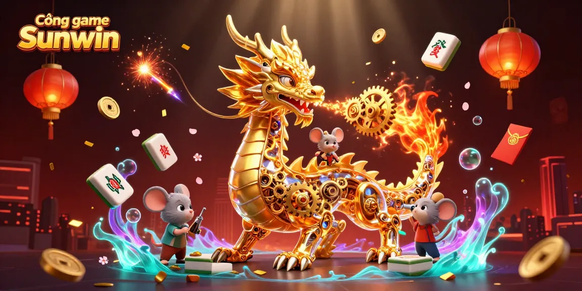 Cổng game Sunwin showcases thrilling gaming excitement with vibrant elements and a captivating 3D dragon scene.
