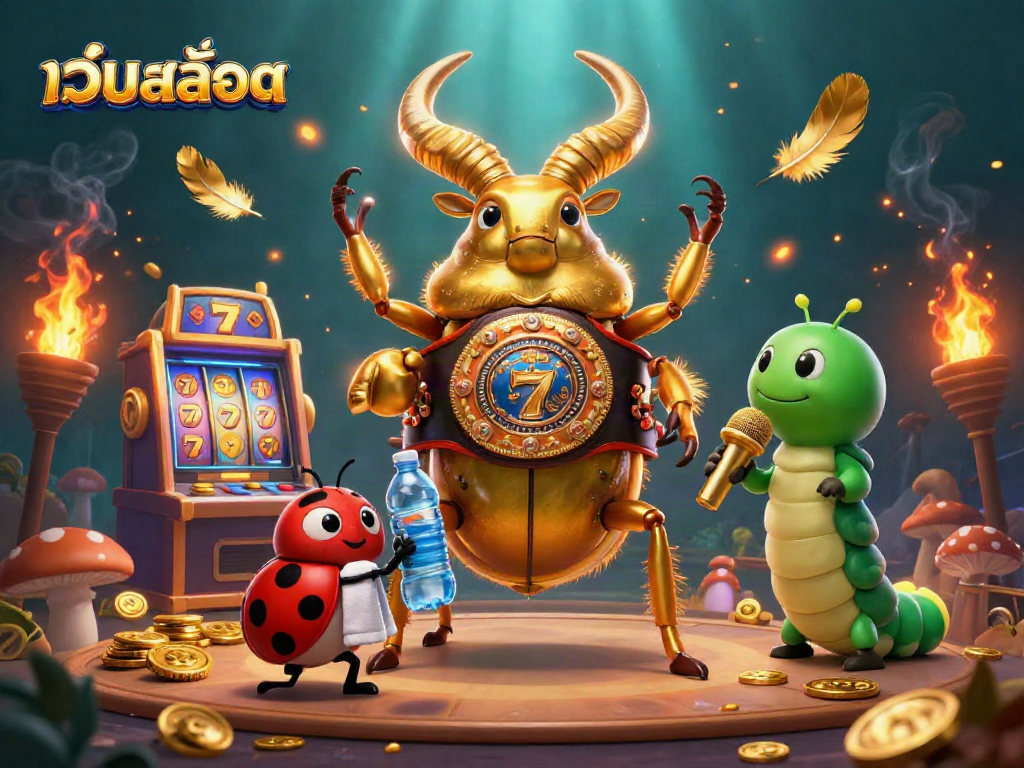 Experience the thrill of เว็บสล็อต with an epic 3D illustration featuring slot machines, vibrant characters, and dynamic action.