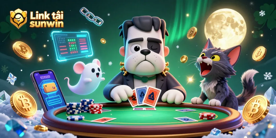 Play and win with Link tải sunwin in a vibrant 3D casino atmosphere featuring unique characters.