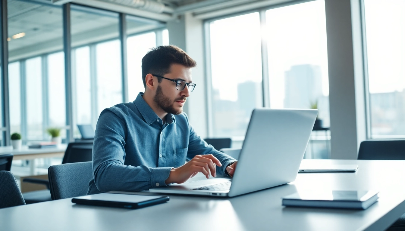 Analyze competitive insights using AI for competitor analysis in a modern office.