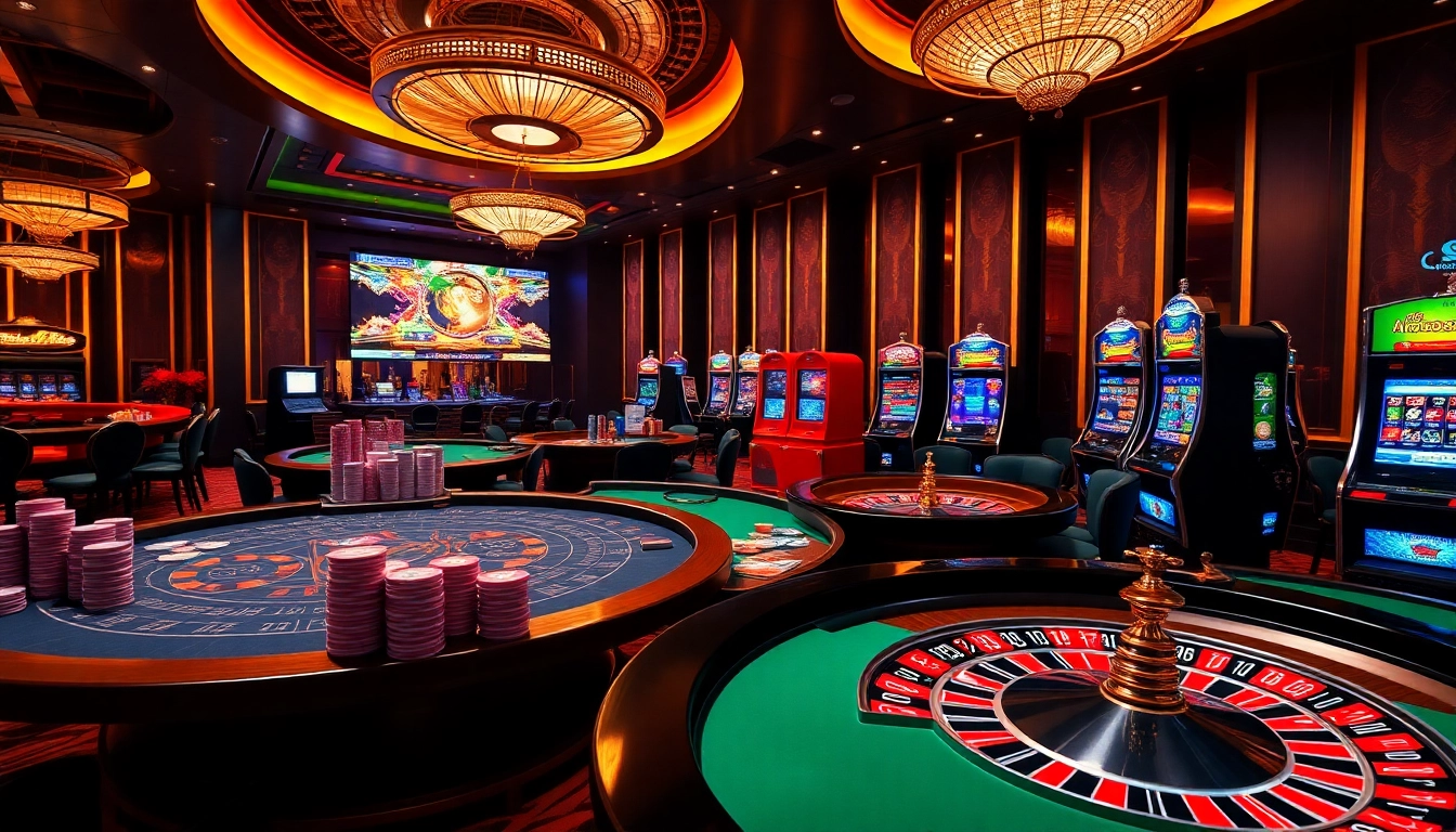 Engaging sbobet link alternatif gambling scene with vibrant casino tables and virtual betting elements.