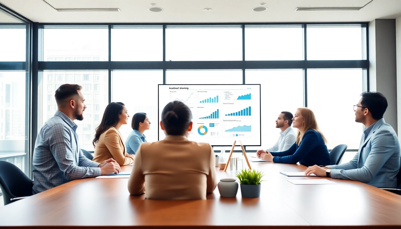 Engaging professional discussion on Acquisition Planning/Strategy Capture Management in a bright meeting room.