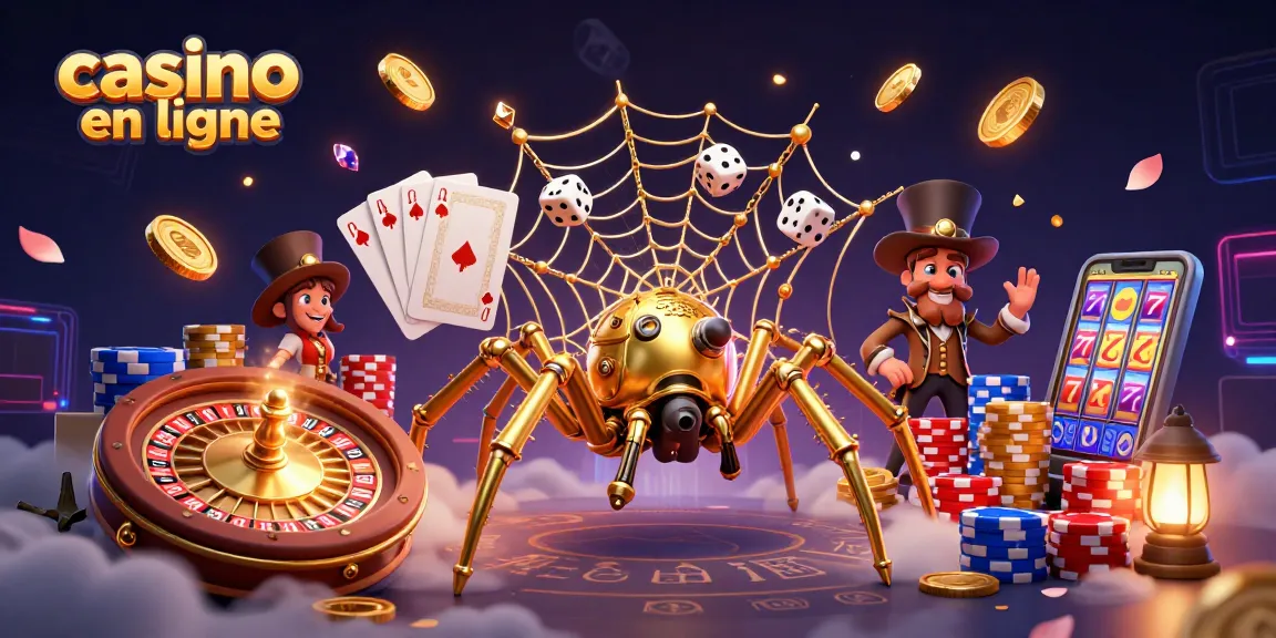 Illustration dynamique d'un casino en ligne avec des éléments de jeu captivants et un décor steampunk.