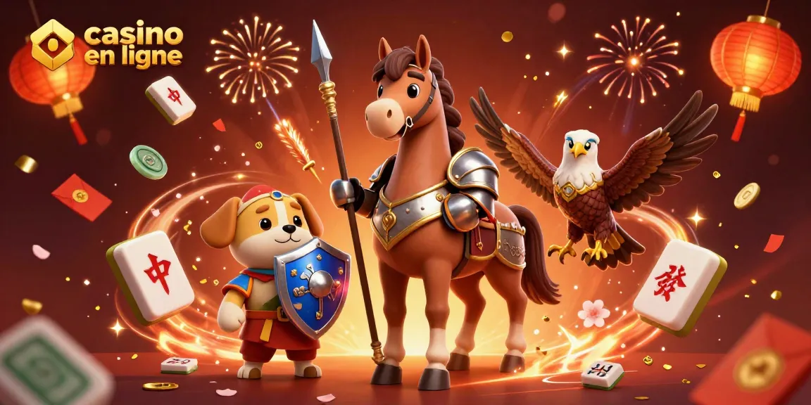 Image promotionnelle captivante de casino en ligne montrant un chevalier, un chiot écuyer et un faucon en pleine fête.