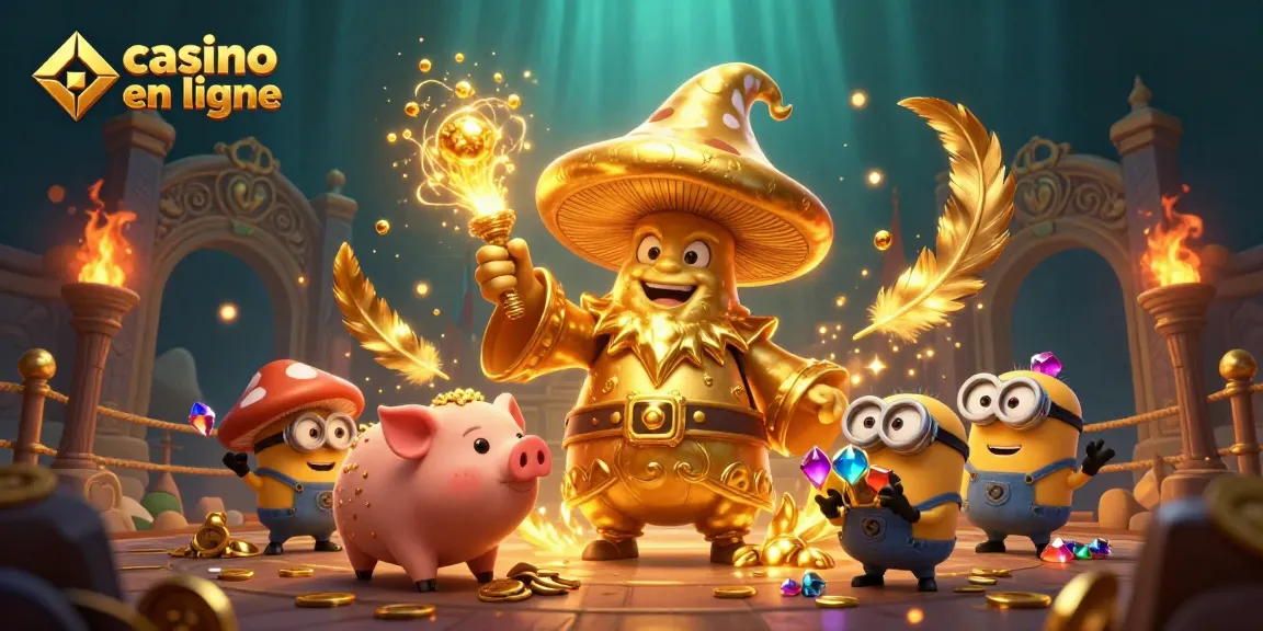 Découvrez la magie du casino en ligne avec des personnages enchanteurs révélant des trésors d'or.