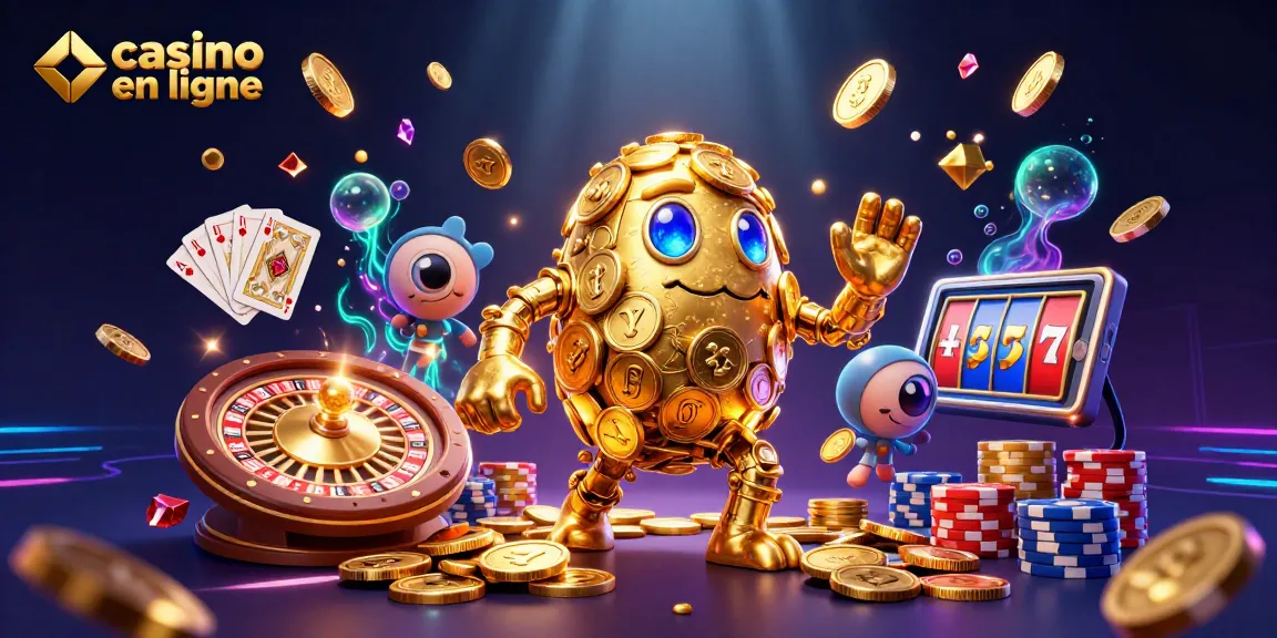 Gagnez gros avec le casino en ligne grâce à une illustration vibrant de symboles de jeu.