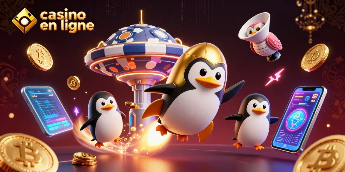 Jouer au casino en ligne avec le pingouin géant aux pièces d'or et les cryptomonnaies