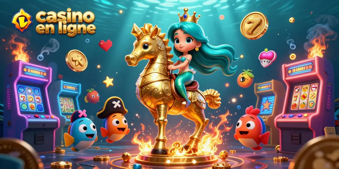 Le jeu de casino en ligne prend vie avec une sirène, un hippocampe et des poissons pirates au fond de l'océan.