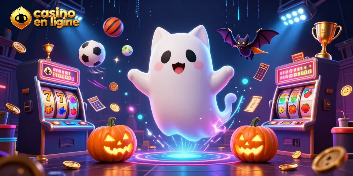 Jouez à des jeux de casino en ligne captivants avec un chat fantôme et des éléments de jackpot.