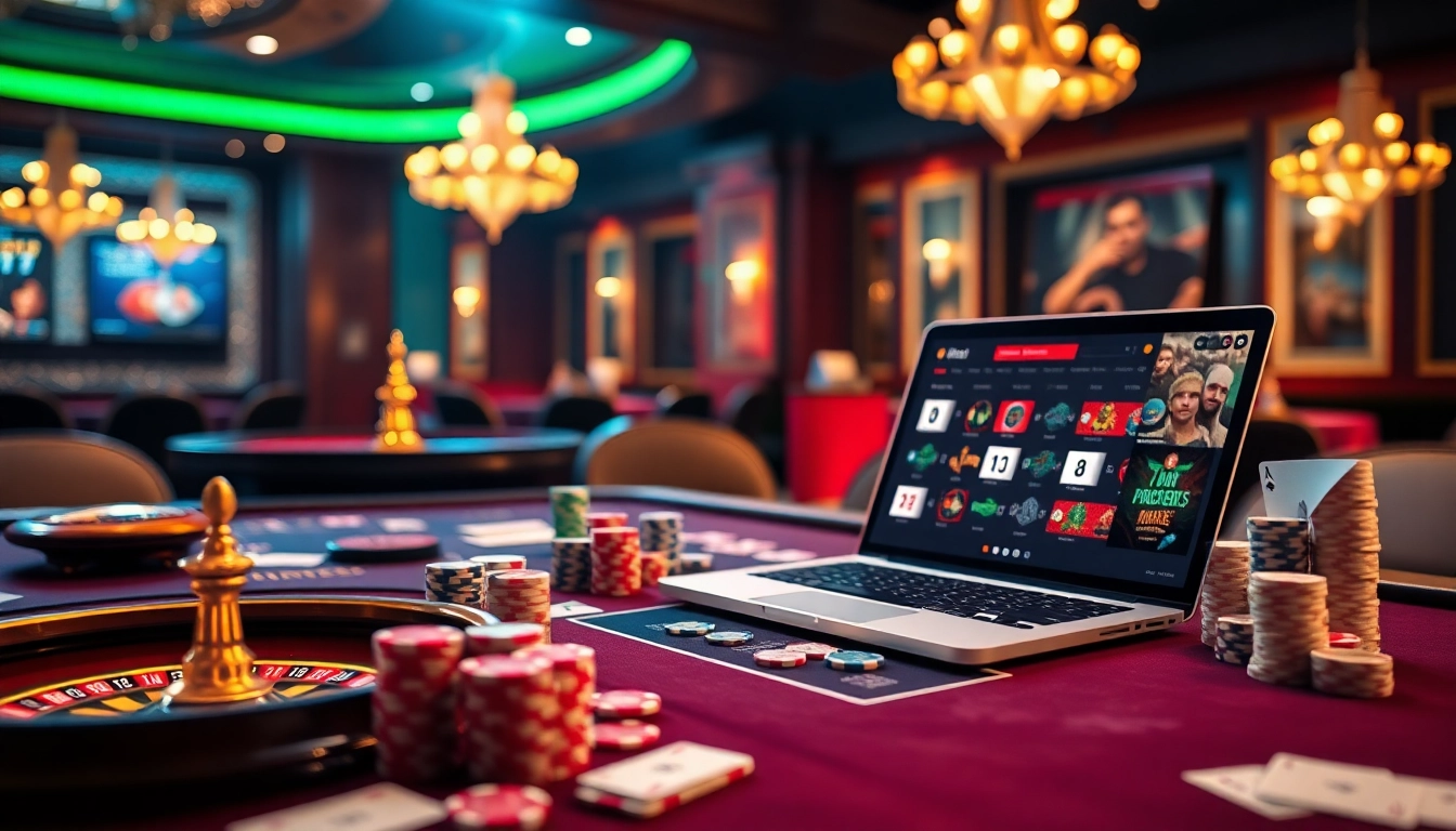 Experience online excitement at 7upbet with engaging casino visuals of poker chips and roulette wheels.