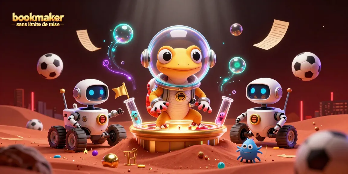 Pariez sur un bookmaker sans limite de mise avec ce personnage de gecko martien et ses éléments sportifs.