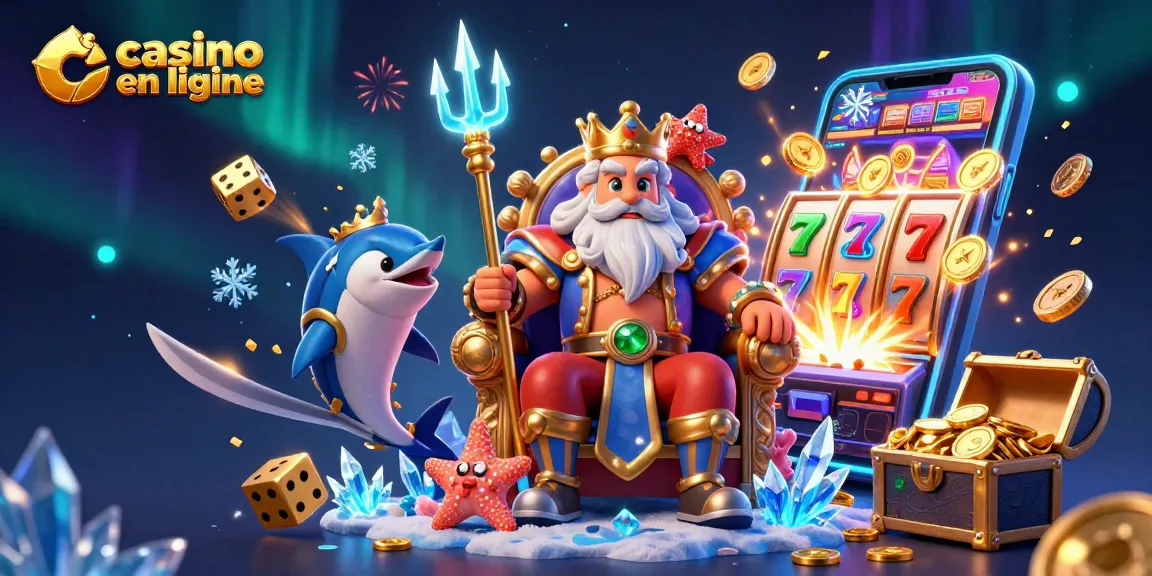 Jouer à des jeux de casino en ligne avec le roi Neptune et ses trésors sous-marins.