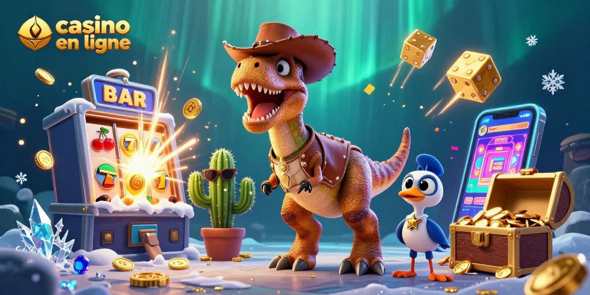 Jouez dans un casino en ligne avec un T-Rex, des machines à sous et un jackpot explosif de pièces