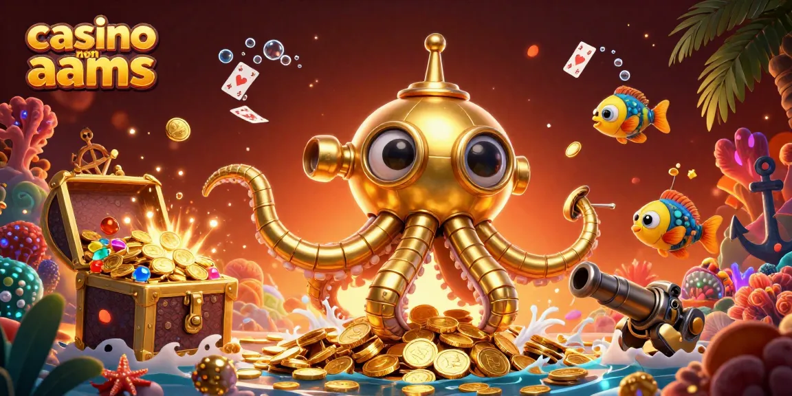 Gioca nei migliori casino non AAMS con un kraken dorato circondato da tesori e giochi