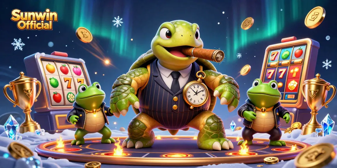 Experience the vibrant betting excitement at Sunwin Official with a dynamic casino illustration.