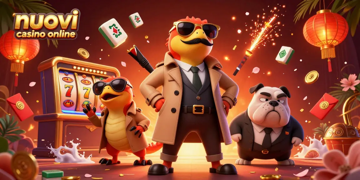 Gioca nei nuovi casinò online con raptor in trench coat e un bulldog sorvegliante.