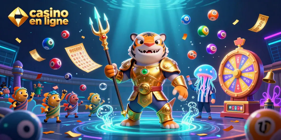 Découvrez l'univers fascinant du casino en ligne avec un requin-tigre 3D dans une arène sous-marine.