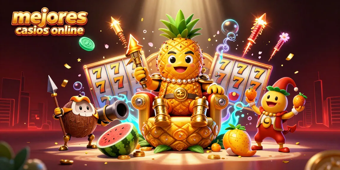 Disfruta de los mejores casinos online con un rey piña en un ambiente de juego vibrante.