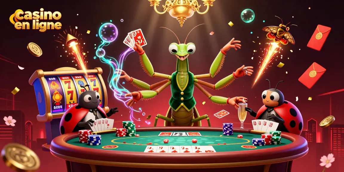 Jouez dans un casino en ligne avec des éléments de jeux variés et une ambiance festive.