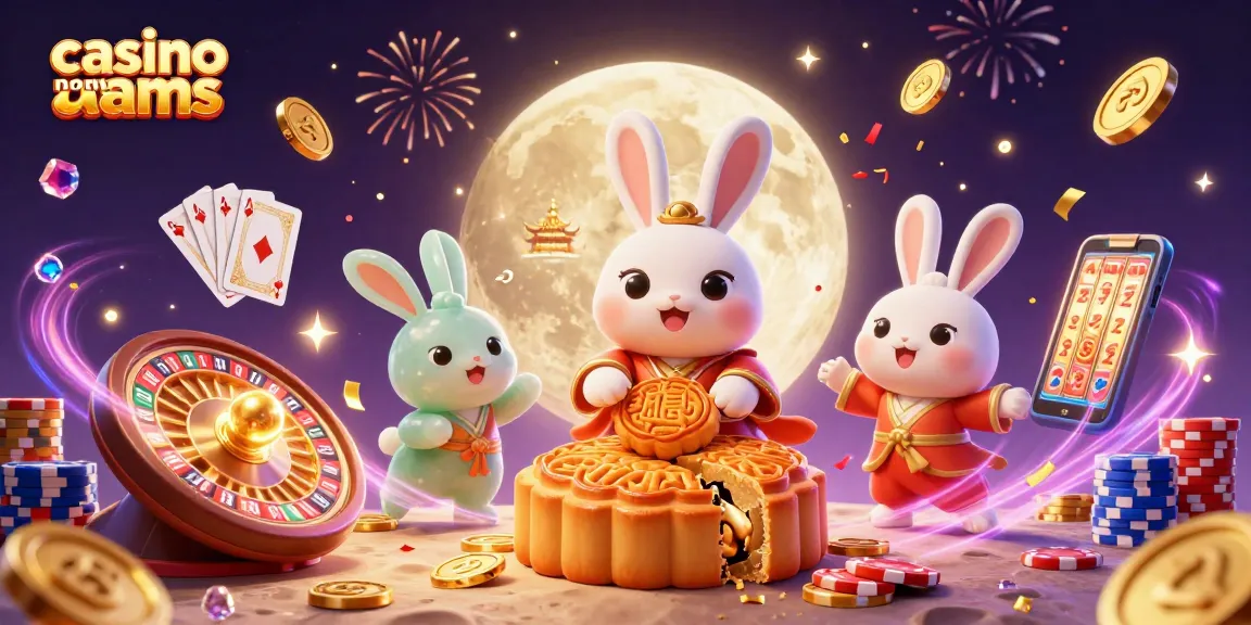 Giocando nei casino non AAMS con il coniglio lunare e monete dorate volanti.
