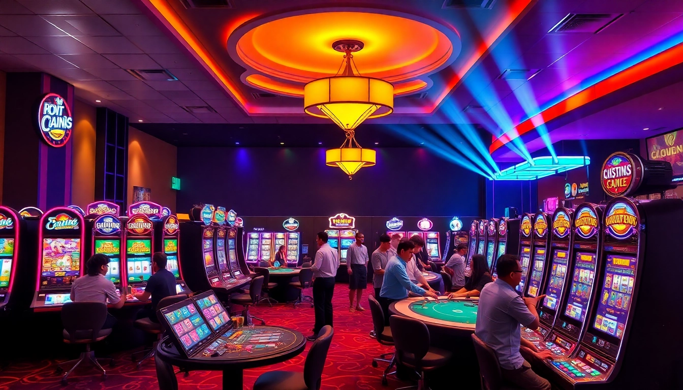Engaging scene of Non gamstop casino Uk featuring vibrant gaming floor and players.