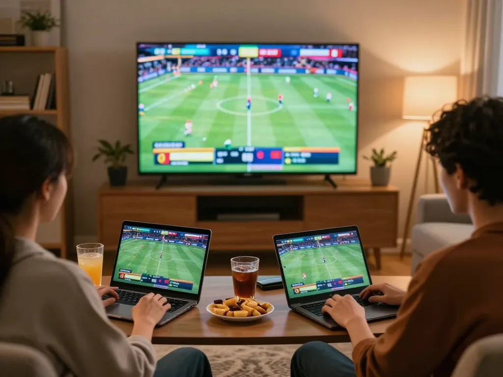 Engaged players using Canada online casinos reddit to place real-time bets during a live sports event.