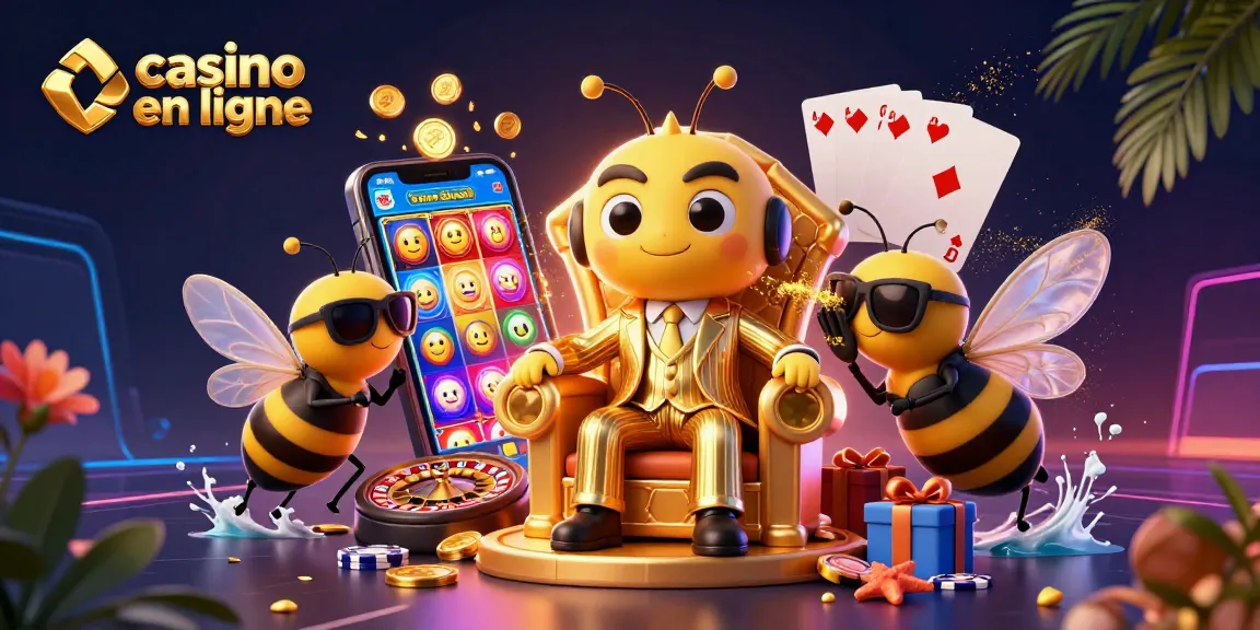 Découvrez la magie du casino en ligne avec une illustration animée peuplée de personnages et d'éléments captivants.