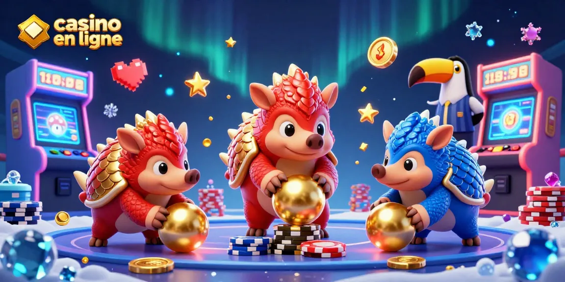 Jouer dans un casino en ligne avec des pangolins rivaux et des éléments de jeu compétitifs.