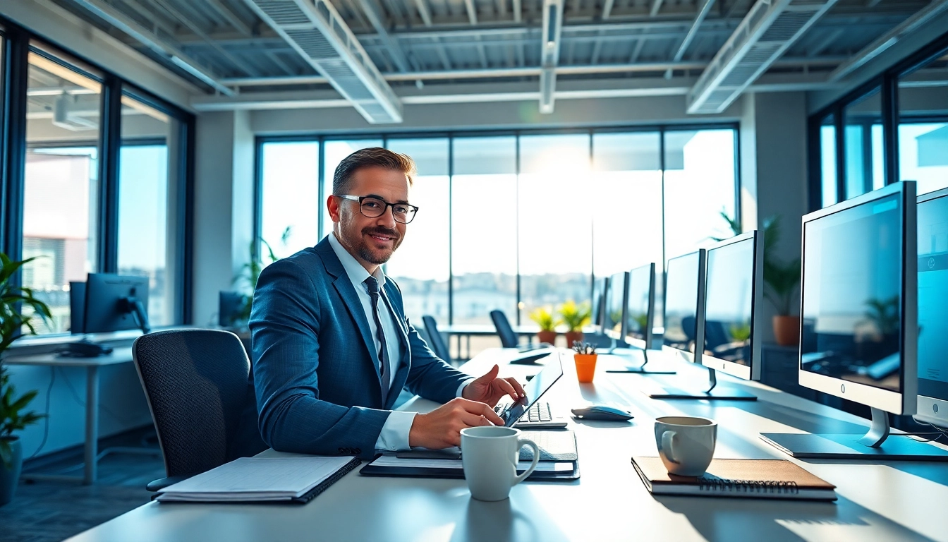 Optimizing website visibility with seo beratung strategies in a modern office.