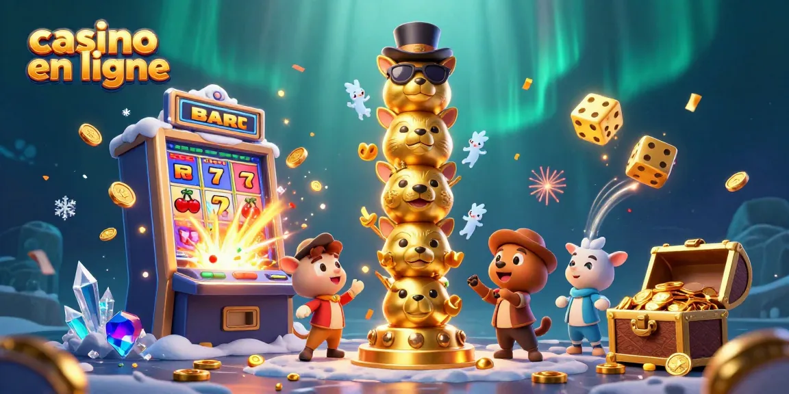 Plongez dans l'univers du casino en ligne avec des jackpots éclatants et un totem animé.