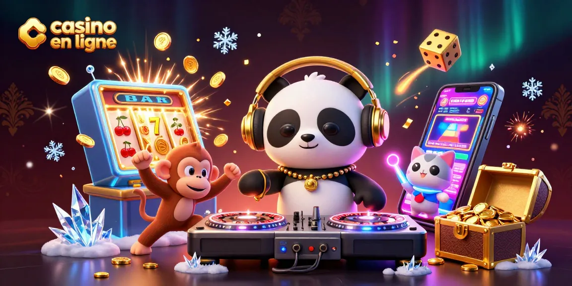 Vivez l'excitation du casino en ligne avec un DJ panda et des jeux éclatants.