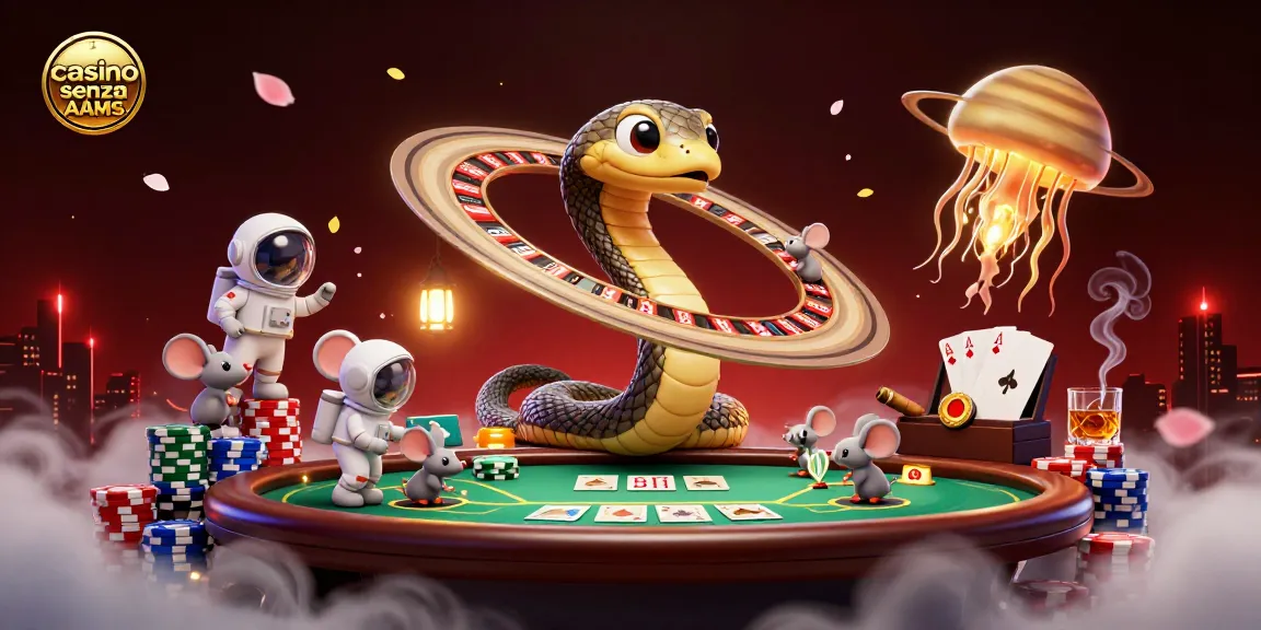 Gioca nei casino senza AAMS con un coinvolgente tavolo da poker e un dealer cosmico.