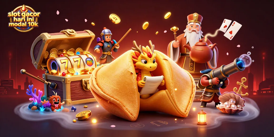 Engage with slot gacor hari ini modal 10k through a vibrant 3D cartoon scene filled with treasures and dynamic elements.