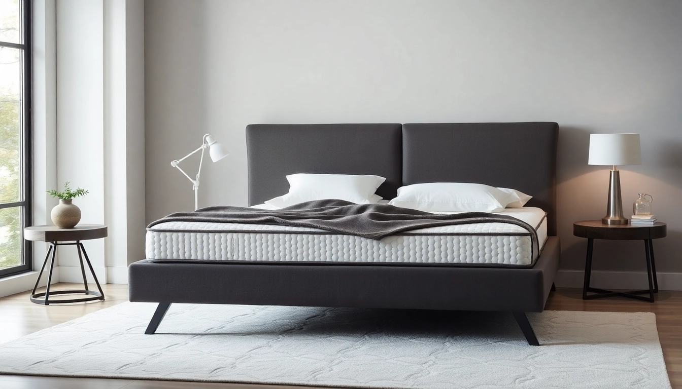 Materasso una piazza e mezza di alta qualità su un elegante letto matrimoniale, per un riposo ottimale.