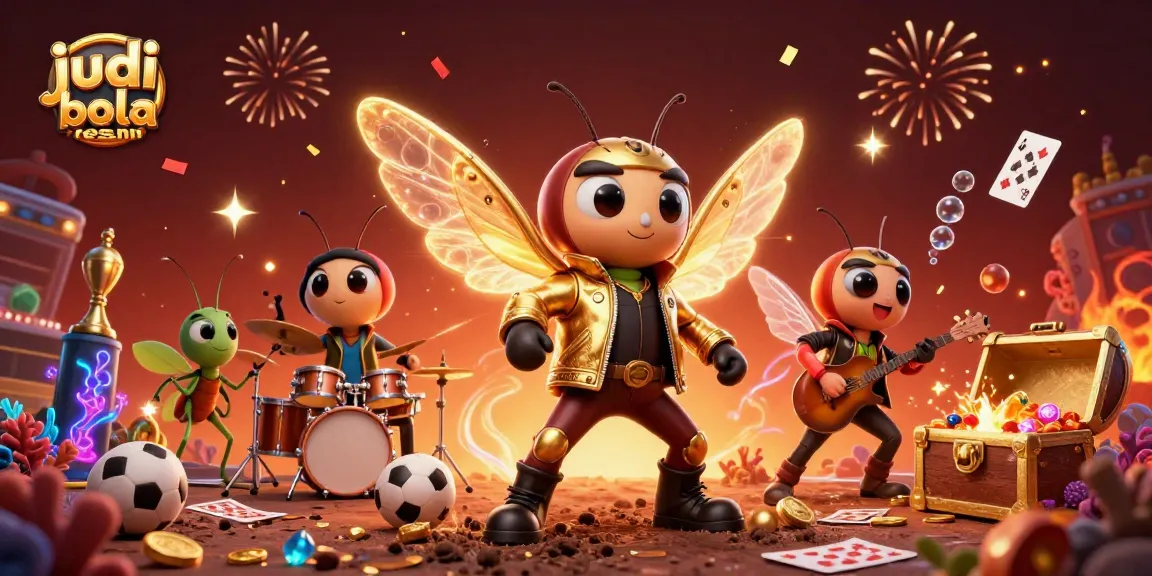 Engage with judi bola resmi betting strategies illustrated through lively cartoon characters and dynamic gaming elements.