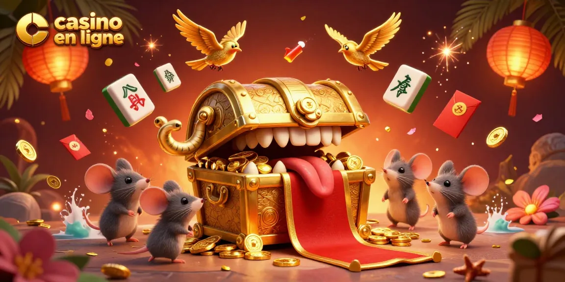 Découvrez le meilleur casino en ligne avec une illustration captivante de trésors et de jeux.