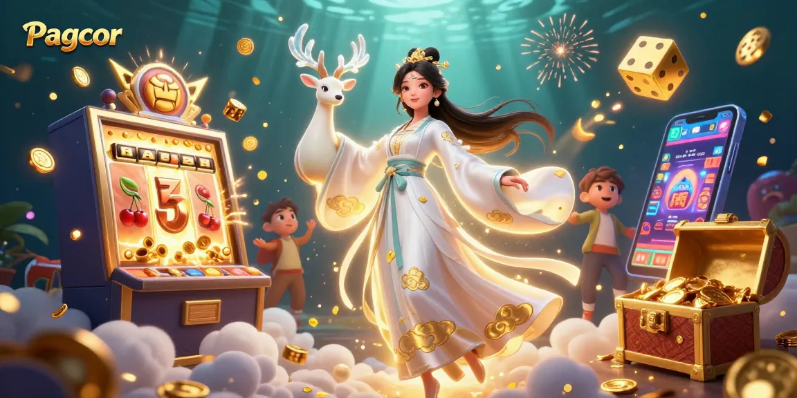 Experience excitement at Pagcor online casino with vibrant slot machines and enchanting atmosphere.