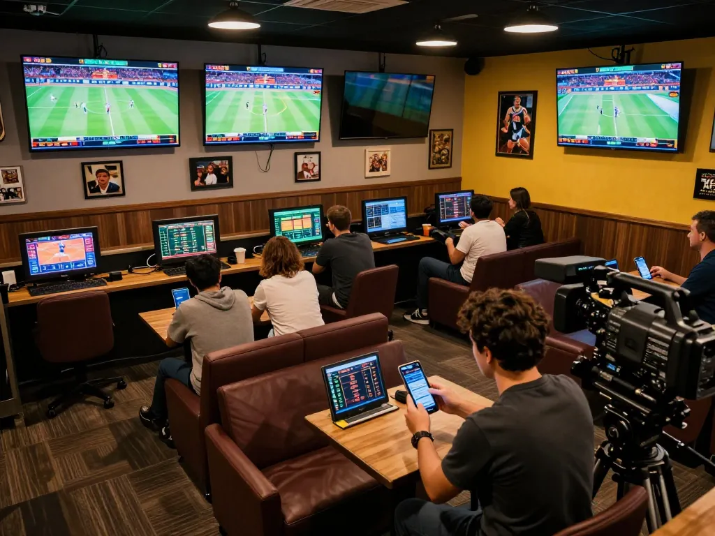 Engaged bettors actively participating in the excitement of migliori siti scommesse stranieri in a lively sports lounge.