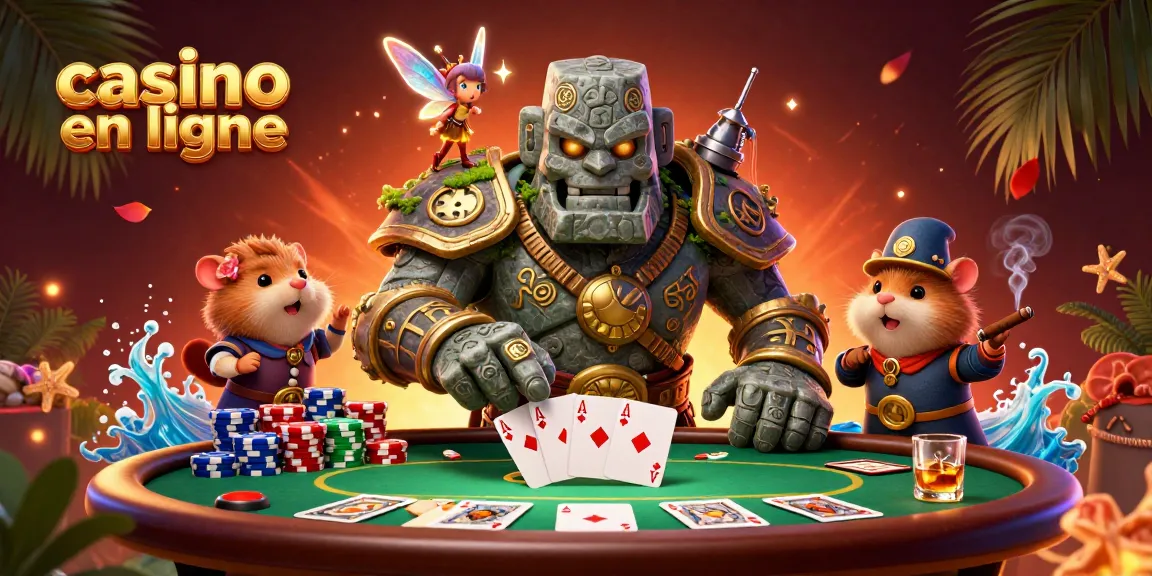 Gagnez au casino en ligne grâce à un golem magique, un hamster chevalier et des cartes de poker éblouissantes.