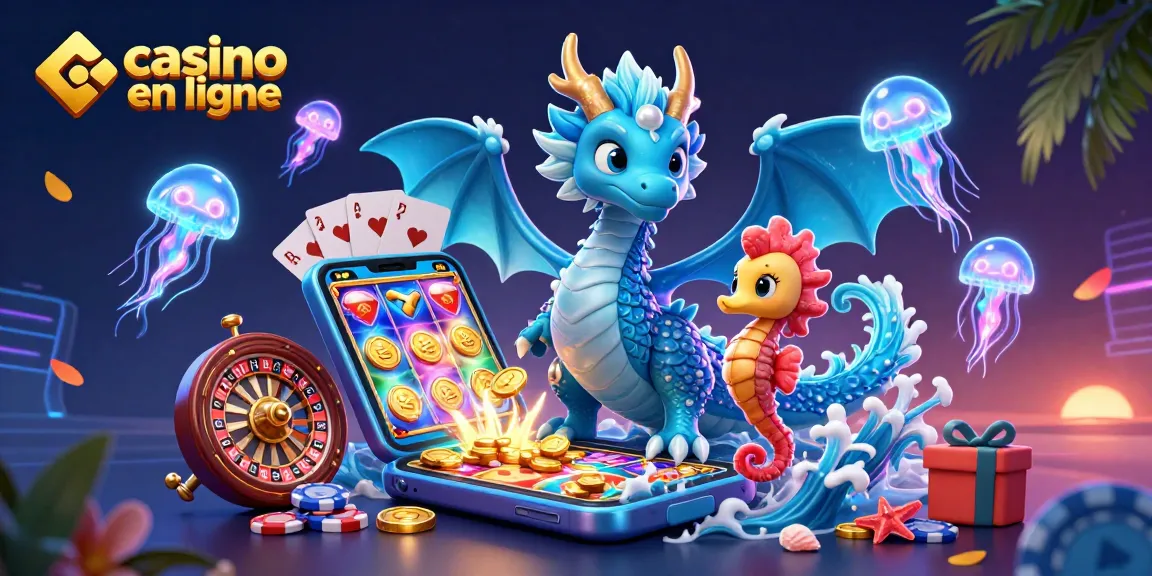 Casino en ligne : découvrir un dragon des eaux et un chevalier hippocampe dans une scène animée.
