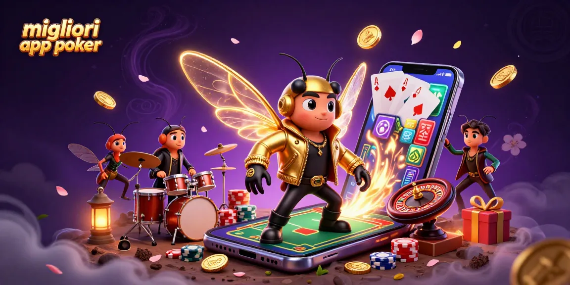 Giocando alle migliori app poker con un'illustrazione 3D vivace e dettagliata, ricca di elementi di gioco.