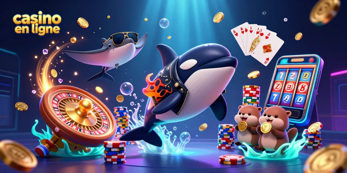 Découvrez l'univers dynamique du casino en ligne avec des personnages colorés et des éléments de jeu captivants.