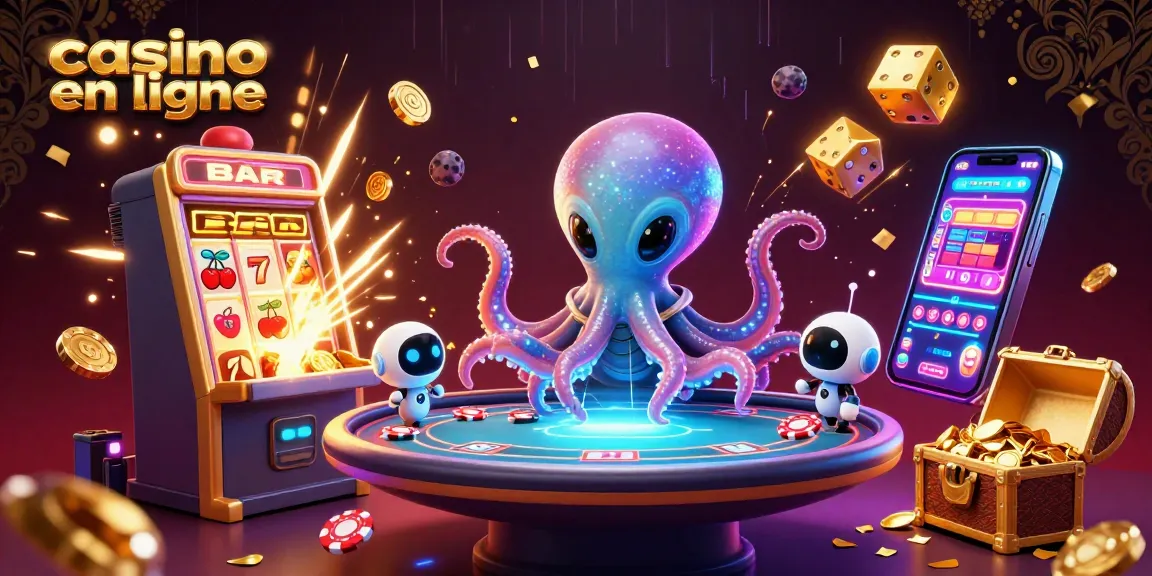 Jouez au casino en ligne avec notre alien pieuvre dans un univers fantastique où les gains prennent vie.