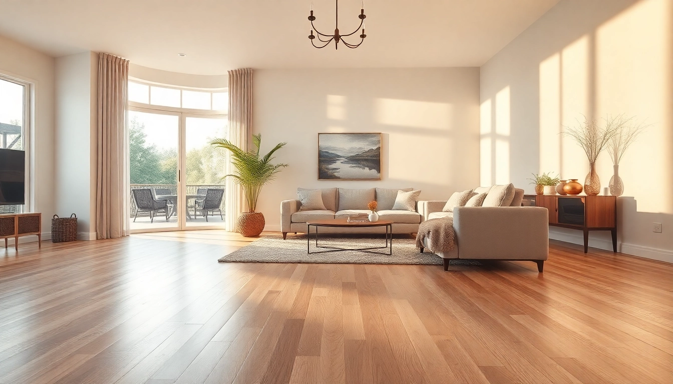 Lvp flooring enhancing a modern living room's elegance with a cozy atmosphere.